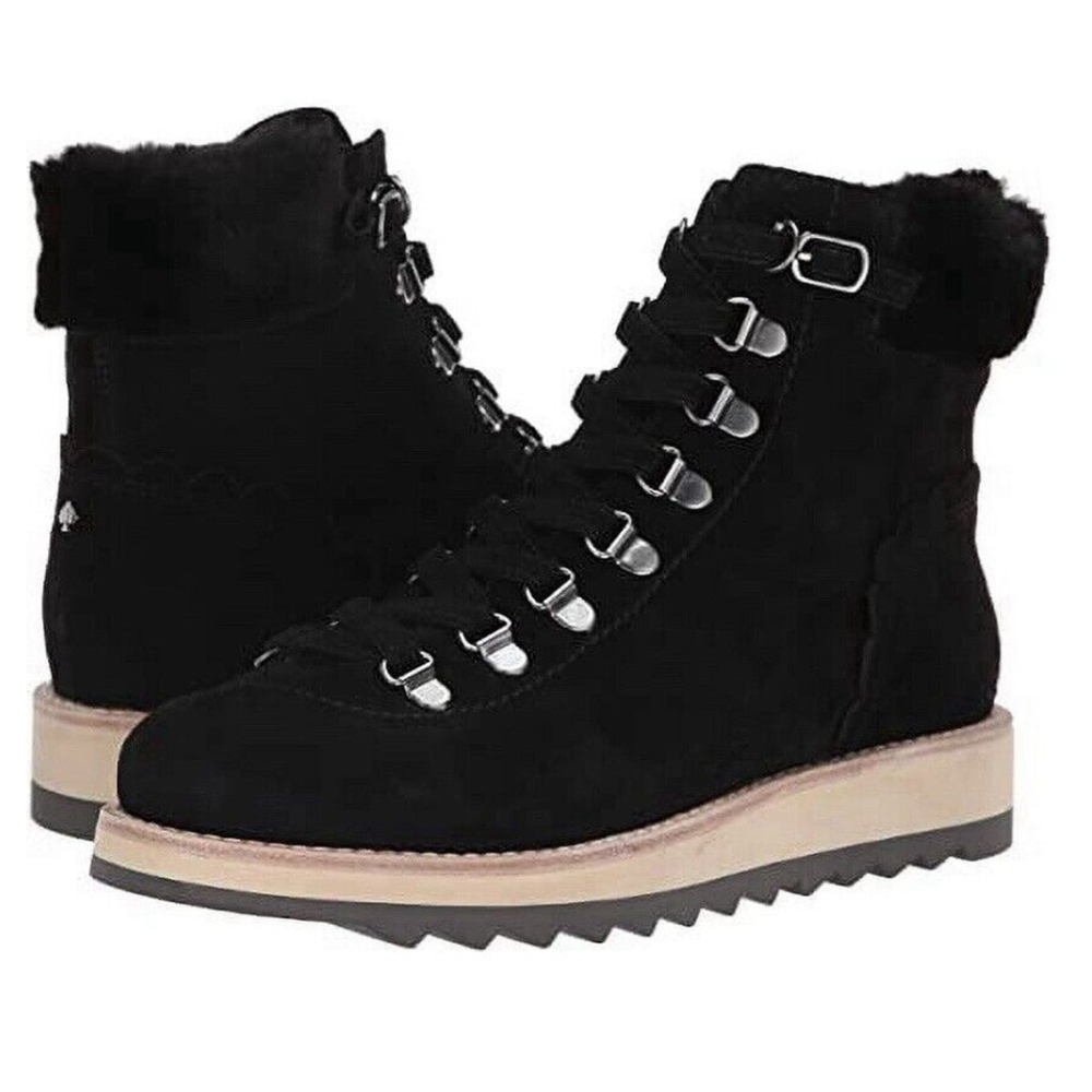 Kate Spade Boots Maira Women's Hiking Shoes Black Suede US Size 9 New In Box